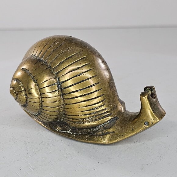 Vintage Brass Snail Figurine Hand-Crafted Decorative Ornament - Picture 6 of 9